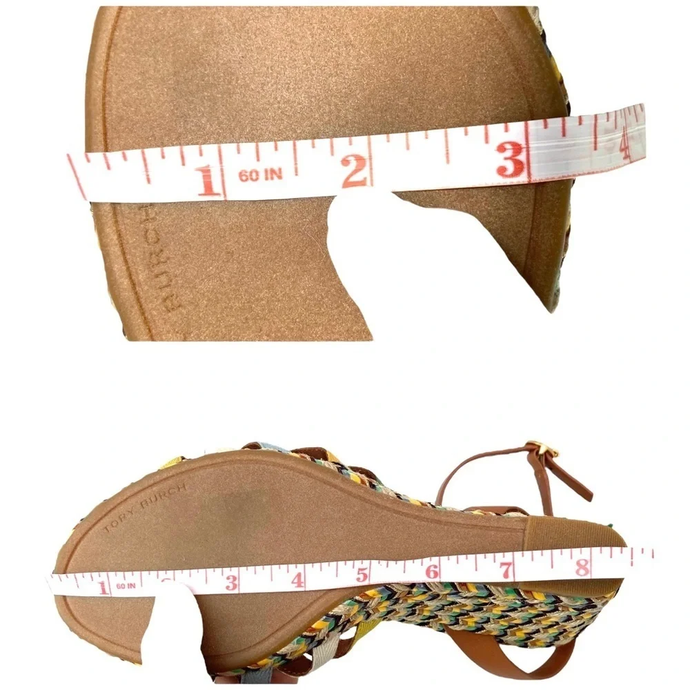 Tory Burch Multicolored Wedge Espadrilles in Yellow Tan